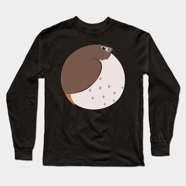 Bird Balls - Red tailed Hawk, Light Color Morph Long Sleeve T-Shirt by Naturally Curvy